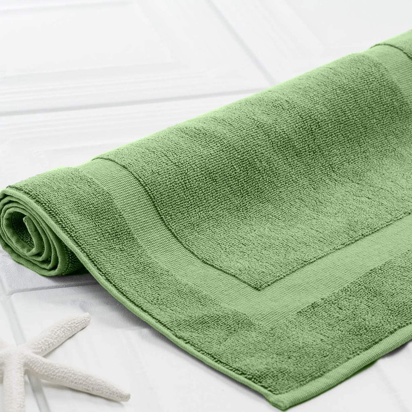 DAN RIVER Classic Cotton Bath Mats Set of 2 – Not a Bathroom Rug, Ultra Soft, Highly Absorbent & Machine Washable Bath Mat Towel for Bathroom Floor Mat – Durable, Quick-Dry, 21x34 Inches, Sage Green