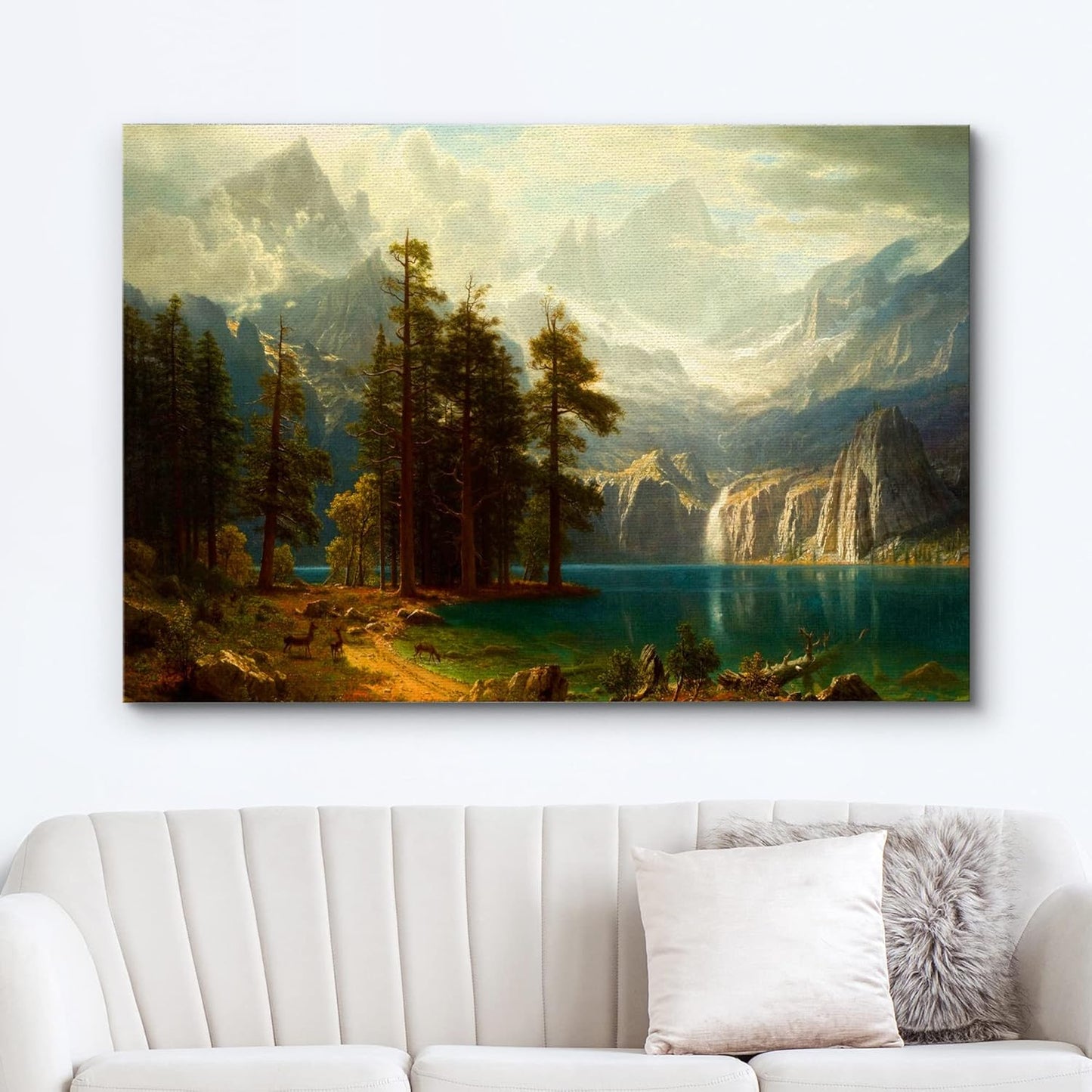 wall26 Sierra Nevada in California by Albert Bierstadt Canvas Prints Wrapped Gallery Wall Art, Stretched & Framed Ready to Hang, 16" W x 24" L