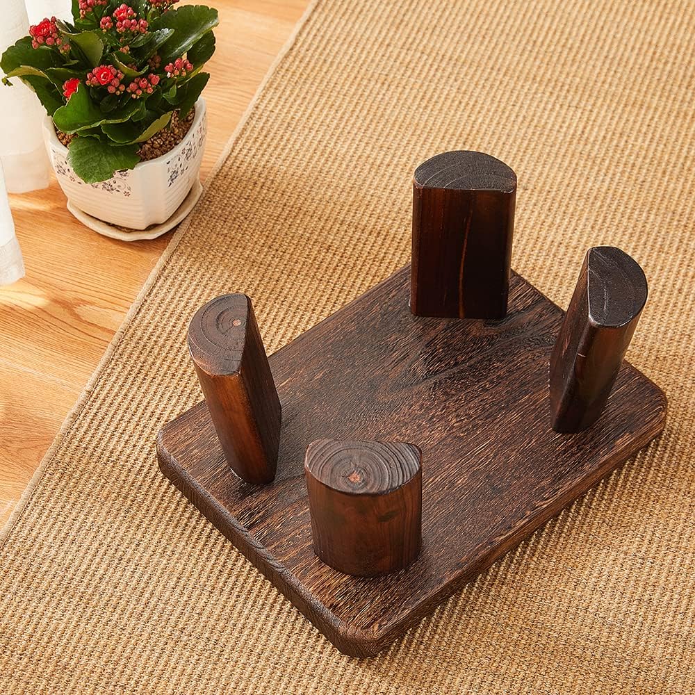 Wooden Stool, Rectangular Bedside Step Stool, Step Ladder for Kitchen & Bathroom, Foot Rest Stool Under Desk, Super Sturdy Hold Up to 500 LBS (14.2"x10.6"x10.6")