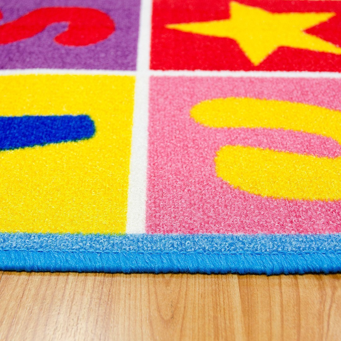 Kids/Baby Room/Daycare/Classroom/Playroom Area Rug Letters Numbers Fun Educational Shapes Non-Slip Back Bright Colorful Vibrant Colors (8 Feet X 10 Feet)