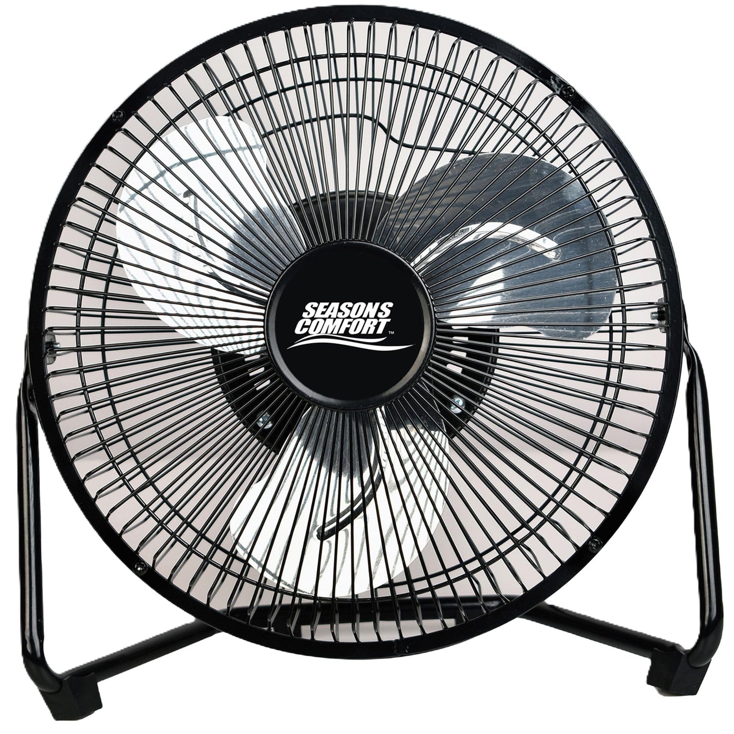 Seasons Comfort 9 Inch High Velocity Fan, Black, 3 Speeds, 360 Degree Tilt, Carry Handle, 30 W - Heavy Duty Metal Industrial Flo
