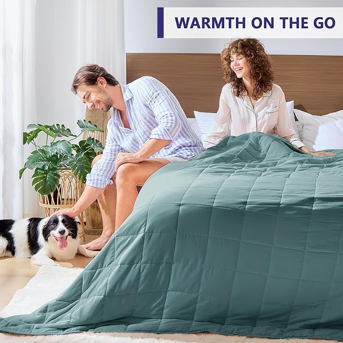 yescool King Size Weighted Blanket for Adults (20 lbs, 80” x 87”, Teal) Cooling Heavy Blanket for Sleeping Perfect for 190-210 lbs, Breathable Blanket for Adults & Couple All Season, Machine Washable