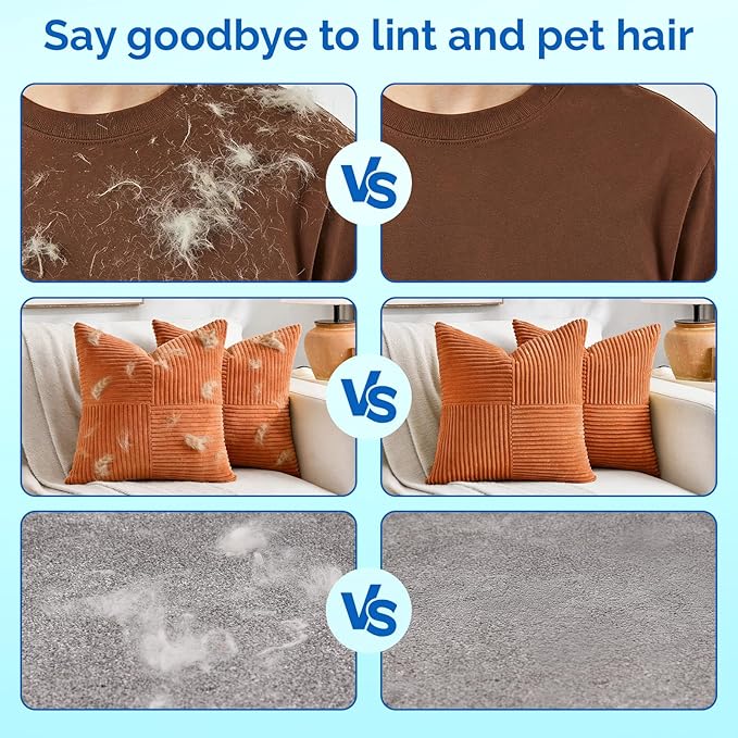 2Pcs Pet Hair Removal Glove for Cats & Dogs, Electrostatic Pet Hair Removal Gloves Reusable & Washable for Couch,Curtain, Clothing, Carpet, Car Seat
