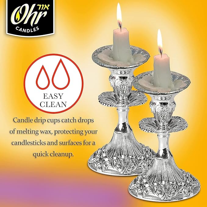 OHR Extra Heavy Disposable Aluminium Foil Candle Holder, Drip Cup Bobeches - 50 Pack