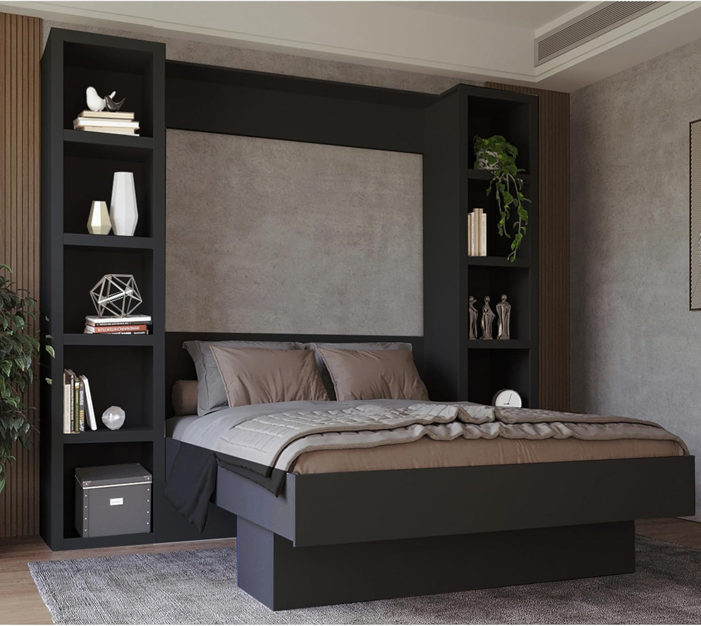 Oakland Living Black 91-in Tall Wooden Bookcase Shelf
