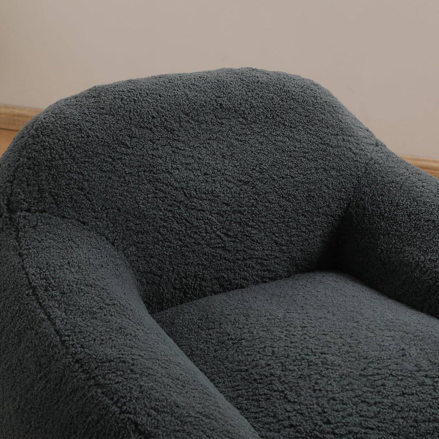 Furniliving Bean Bag Chair, Oversized Bean Bag Couch for Adults Comfy Bean Bag Sofa with Back Support, Giant Bean Bag Chair Stuffed Floor Sofa for Living Room Bedroom Dorm Office, Teddy, Dark Grey