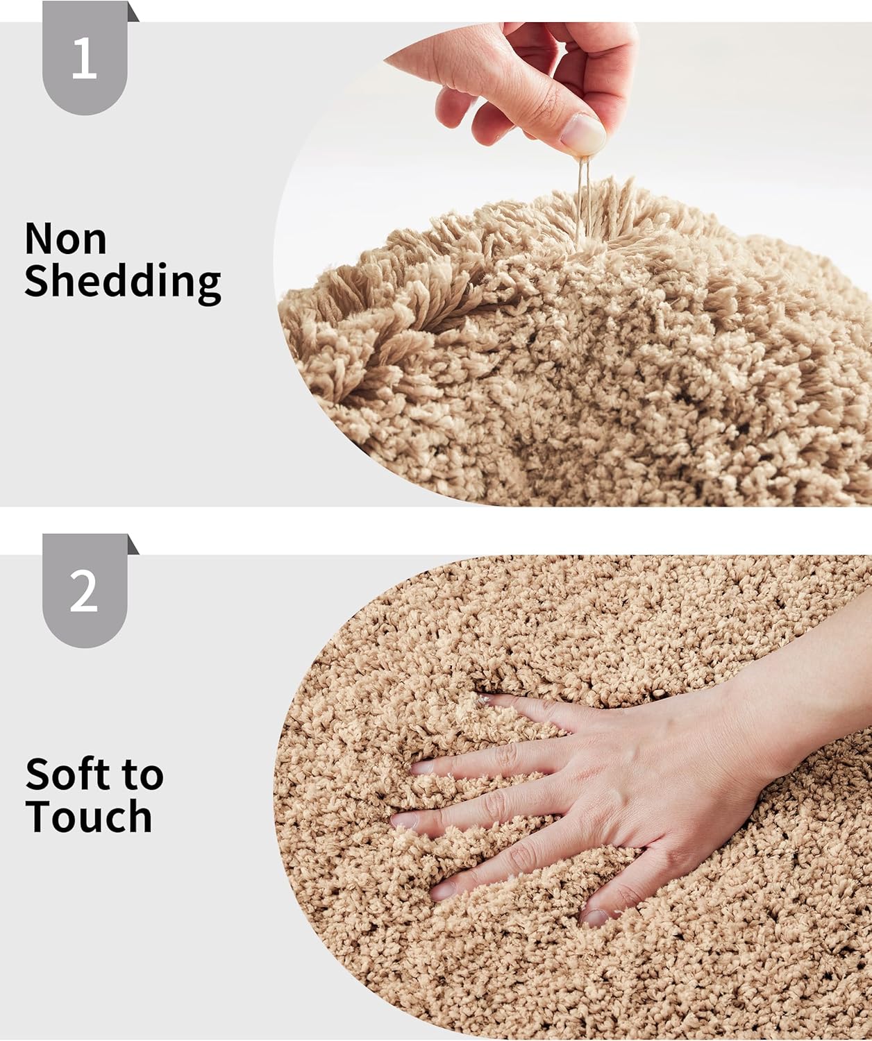 Beige Bathroom Rug 24x36 Non Slip Fluffy Bath Mat for Bathroom Floor Washable Plush Luxury Bath Rug for Tub Soft Shaggy Absorbent Shower Sink Mat