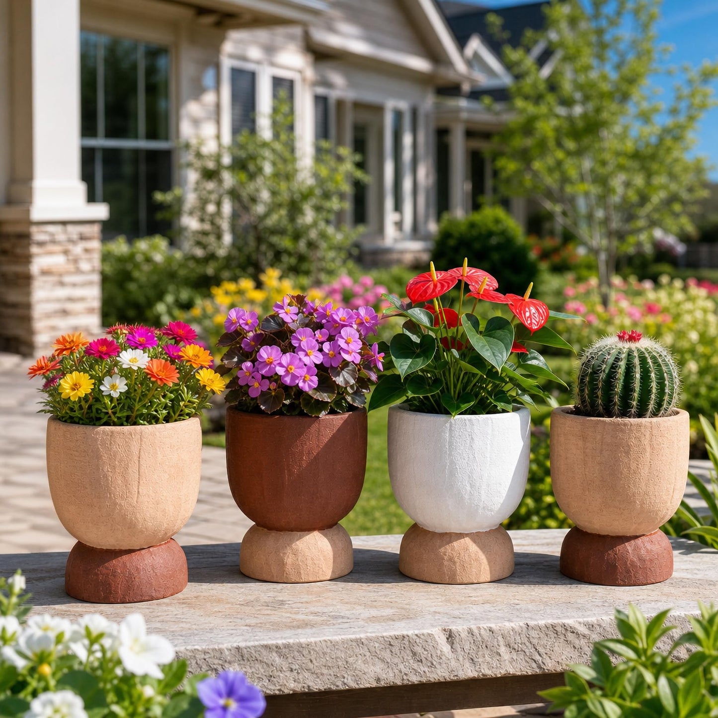 DREAMLOOM Terracotta Planter for Plant Flowers, 6.4Inch Terracotta Pots for Succulents, Bonsai, Fairy Gardens, Herbs, Terra Cotta Color (Light Terracotta)