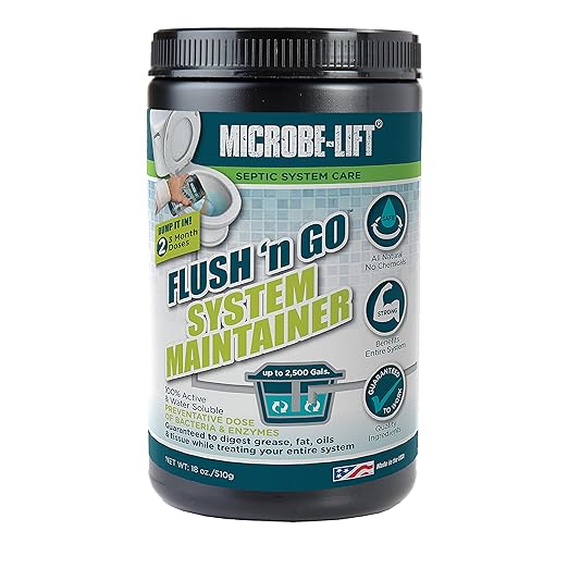 MICROBE-LIFT Septic Tank System Maintainer - 6 Month Supply - Digests Grease, Fats, Oils, and Tissues in Septic Tanks Up to 2,500 Gallons, 18oz