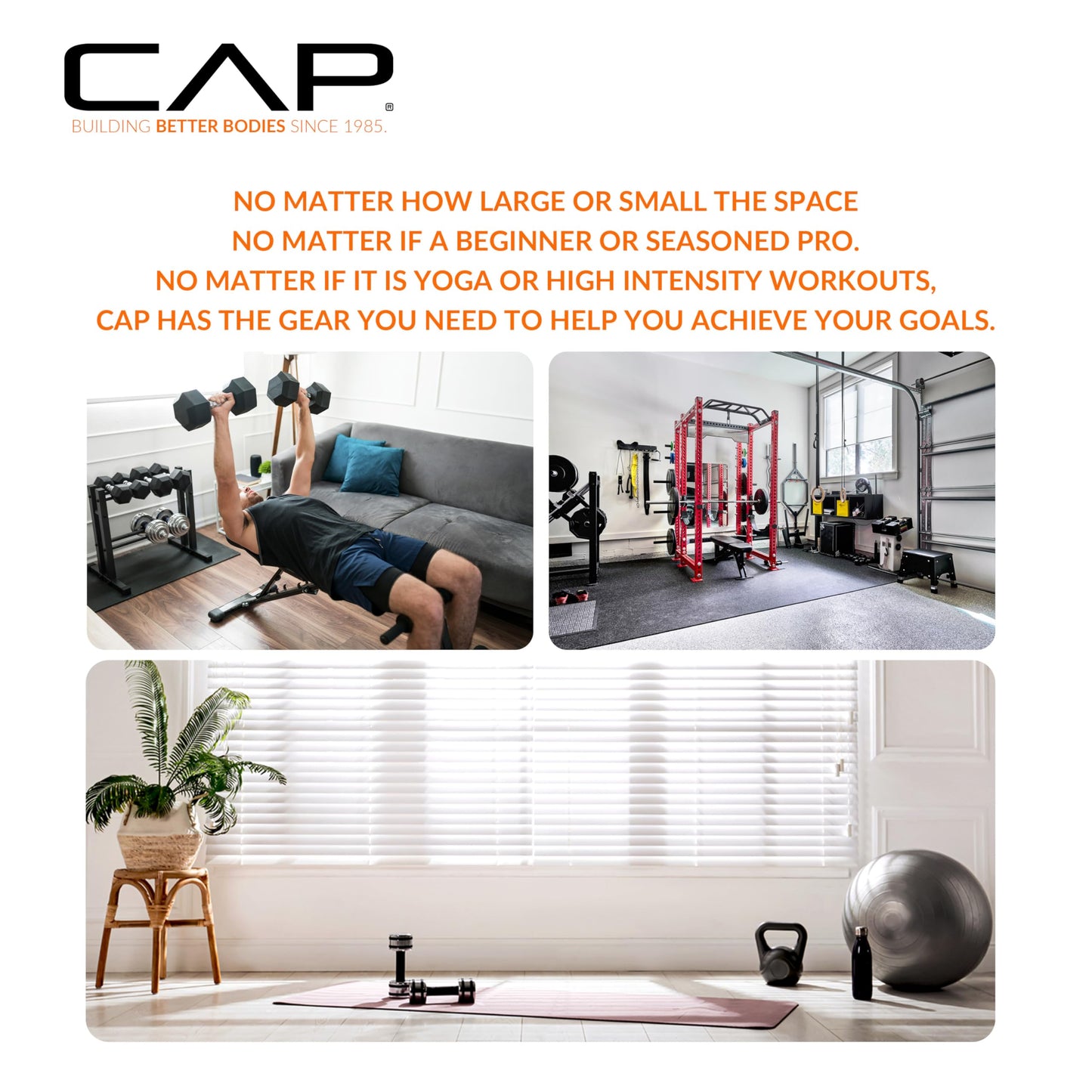 Cap Power Rack with Pull Up Bar & Attachments - Squat Rack & Strength Training Power Cage for Home Gym - Blue