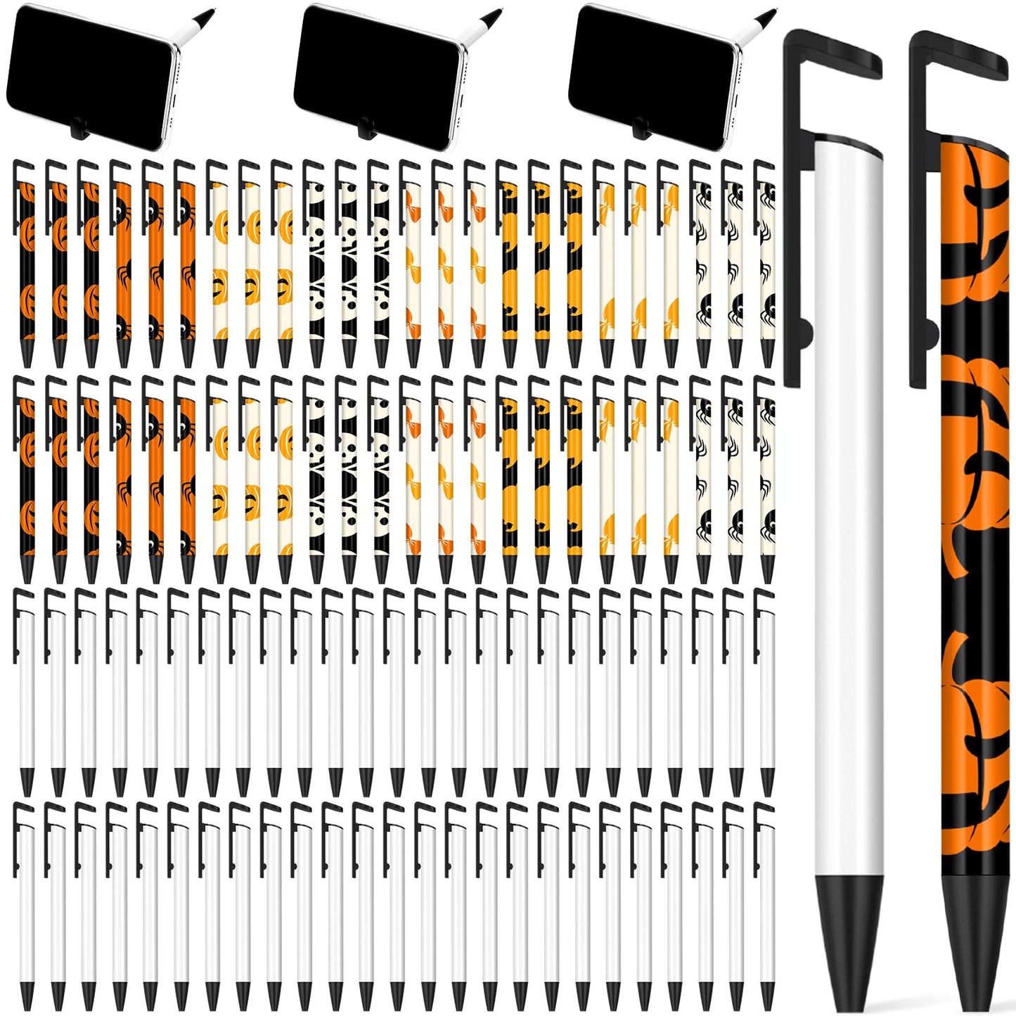 Yexiya Sublimation Pens Blank Heat Transfer Pen Sublimation Ballpoint with Shrink Wrap White Aluminum Customized School Supplies for Christmas DIY Office School Stationery Supplies(100 Set)