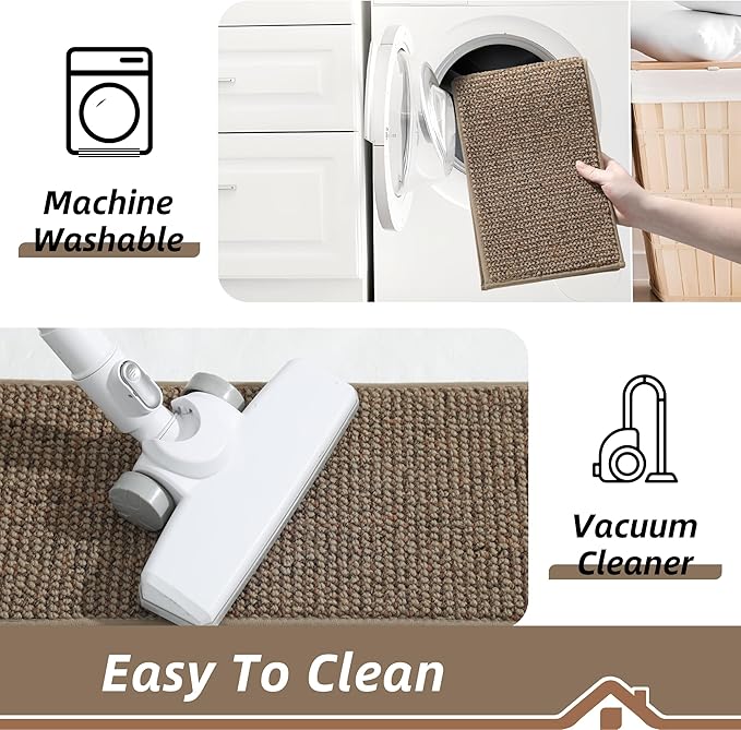 BEQHAUSE Stair Treads for Wooden Steps 28inX9in, Carpet Stair Treads Non Slip Indoor, Machine Washable Stair Runners for Kids Elders and Pets, Carpet for Stair Rugs Mat, TPE Backing, 1pcs, Taupe