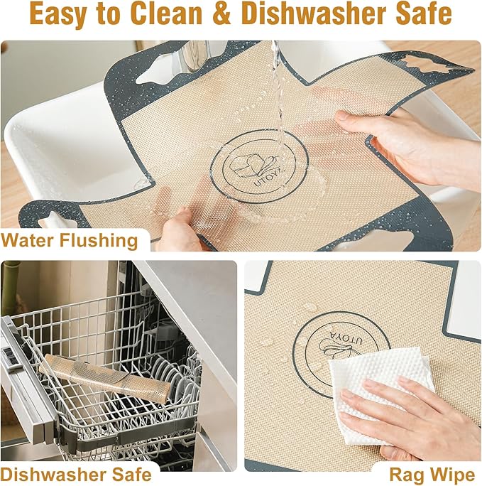2 Pcs Reusable Silicone Bread Loaf Pan Liner, Food Grade BPA Free Bread Baking Mat, Non-Stick and Heat Resistant Dough Transfer Tool, Sourdough Sling with 4 Handles, Fits 9x5" or 1.5Lb Loaf Pans