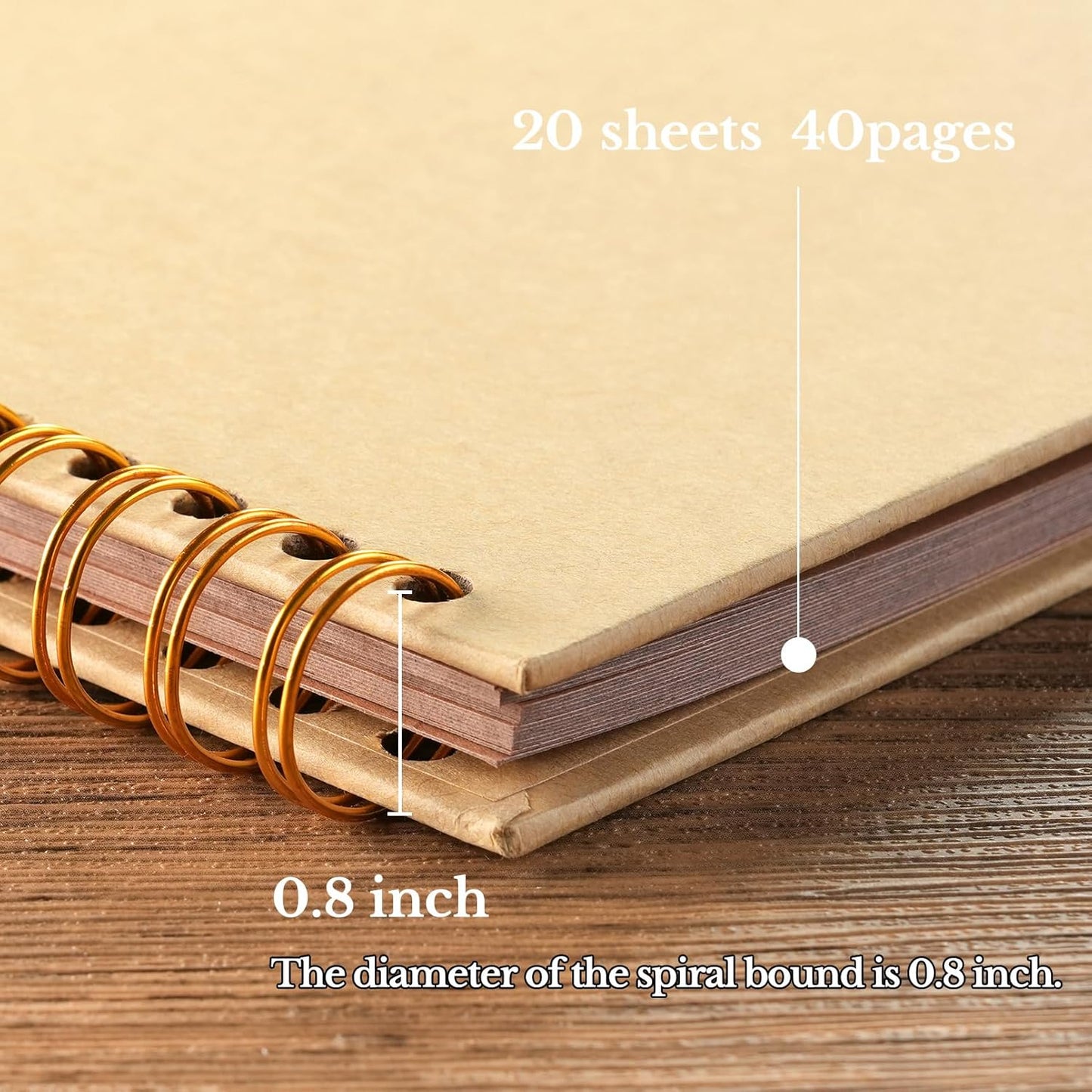 potricher 7 x 7 Inch DIY Scrapbook Album 40 Pages Hardcover Kraft Paper Scrap Book Photo Albums Memory Book for Wedding and Anniversary Family (Yellow, 7 Inch)