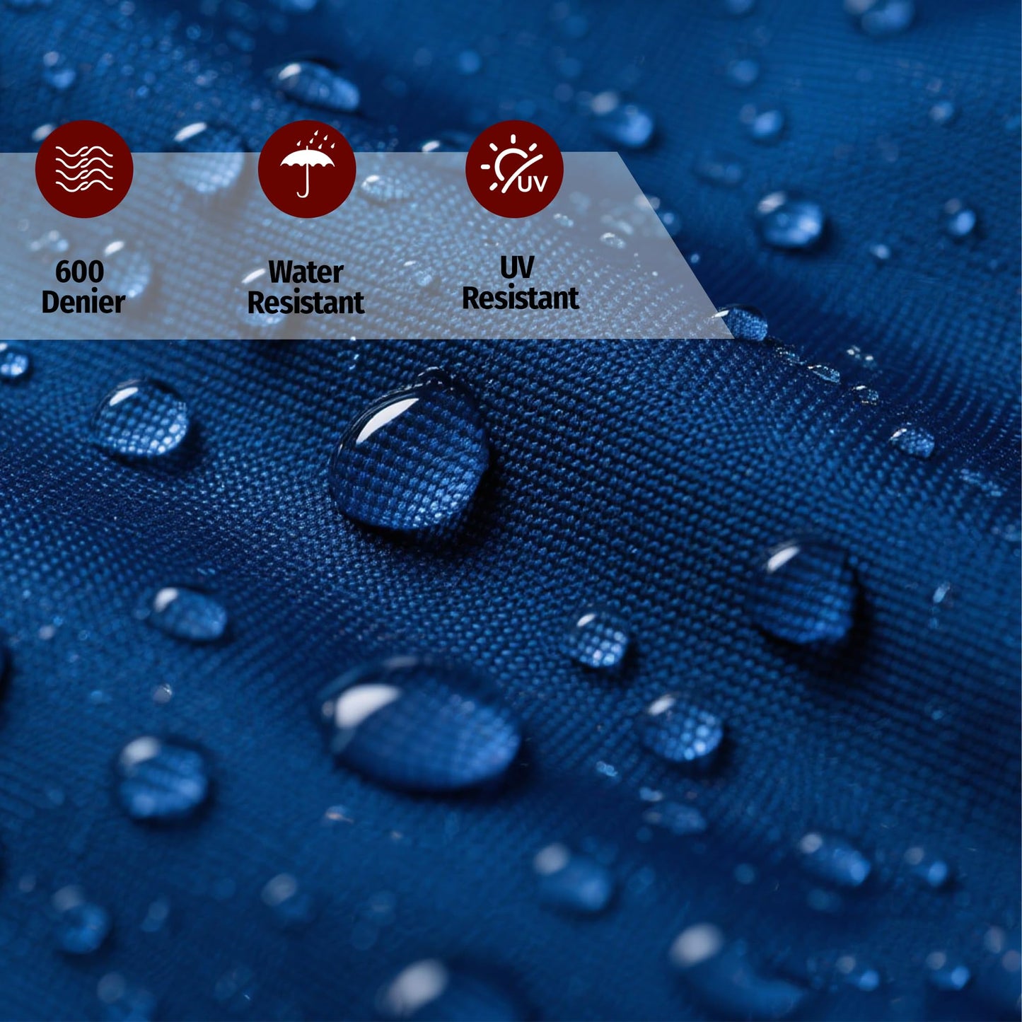 K-Musculo 600D Fabric by The Yard, 58" W 600D Upholstery Polyester Material, Indoor Outdoor Water Resistant Fabric for Chair Cushion Furniture Cover Sewing DIY Cloth, 3 Yard Navy Blue