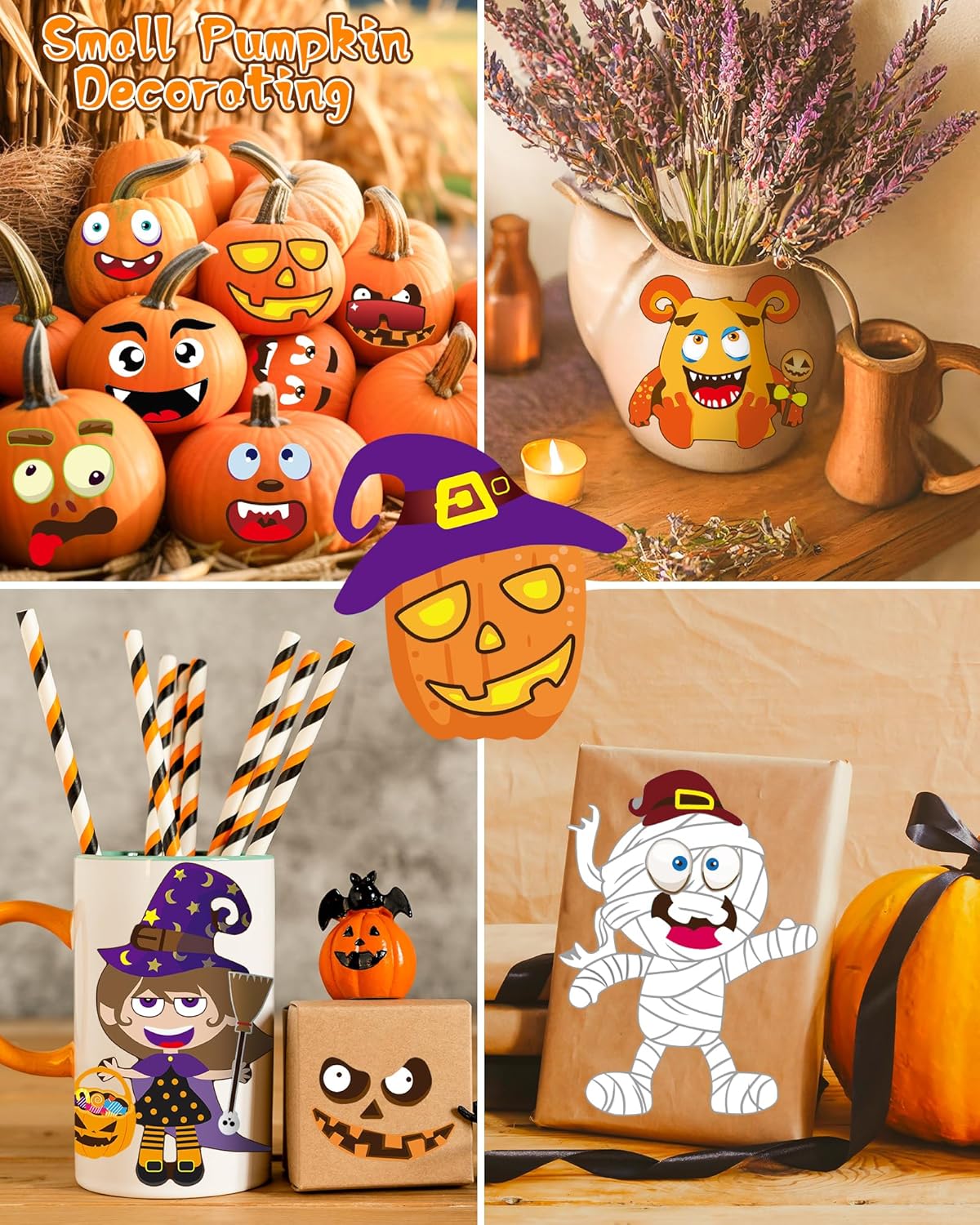 42 Sheets Halloween Party Favors Stickers for Kids, Halloween Crafts Make Your Own Stickers, Goodie Bag Fillers Toys Gifts Activities Games for Kids Party