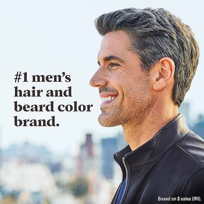 Just For Men Touch of Gray, Mens Hair Color Kit with Comb Applicator for Easy Application, Great for a Salt and Pepper Look - Dark Brown, T-45, Pack of 3