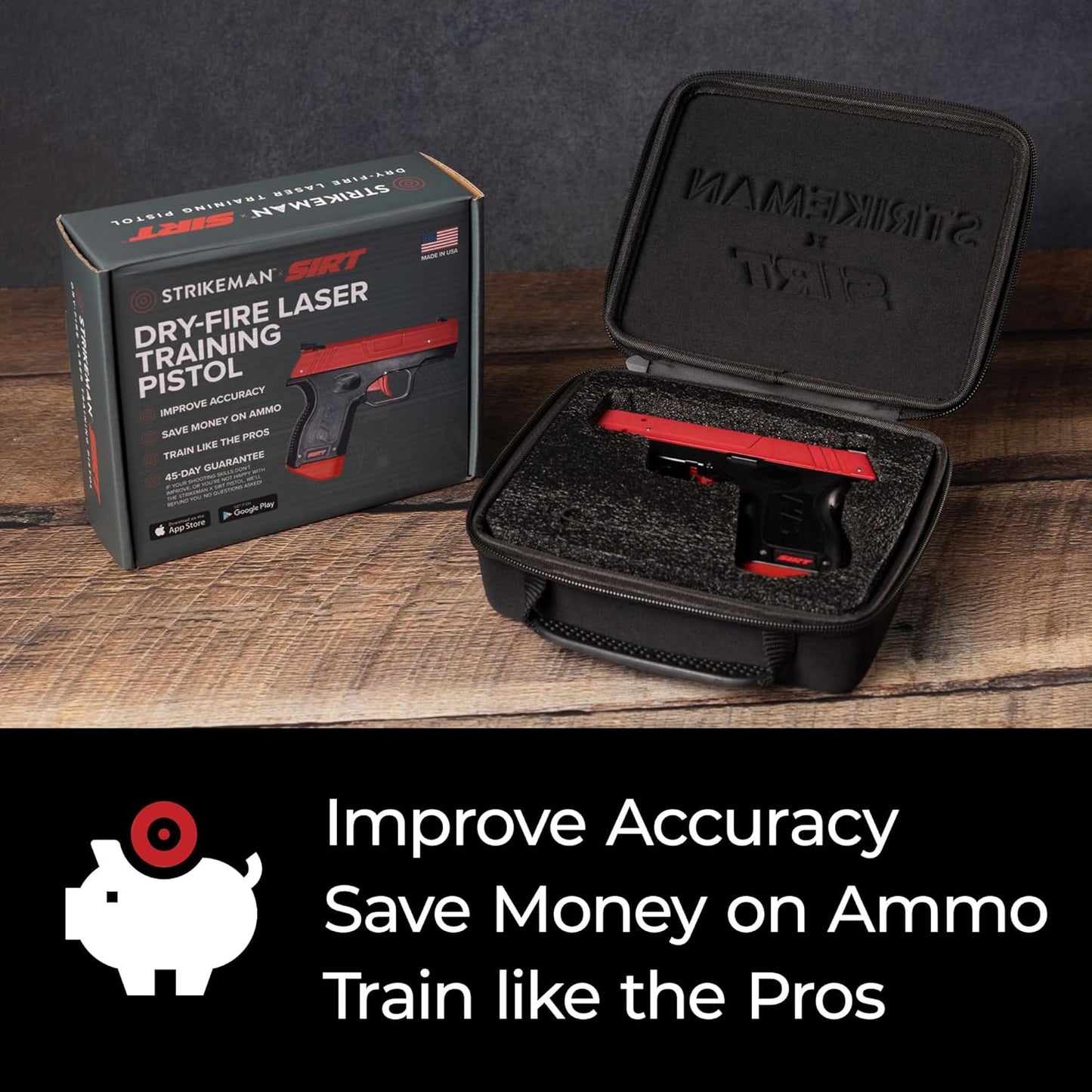 Strikeman X SIRT Dry-Fire Laser Training Pistol – Great for Indoor Target Shooting Practice, Includes Access to Strikeman App (no Subscription Required) – Made in The USA