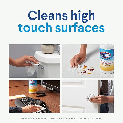Clorox 30112 Disinfecting Wipe, Fresh/Lemon Fresh Scent (525 Count)