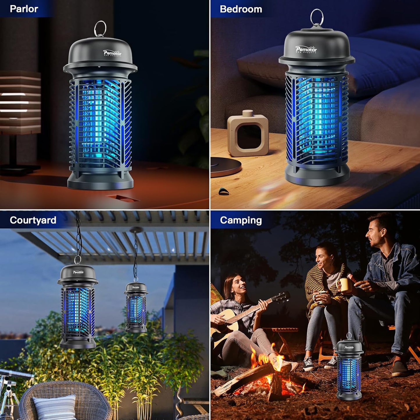 Bug Zapper Outdoor Electric, 4200V/20W High Power Voltage Mosquito Zapper, IPX4 Waterproof Fly Traps, Fly Zapper for Camping, Backyard, Patio and Garden