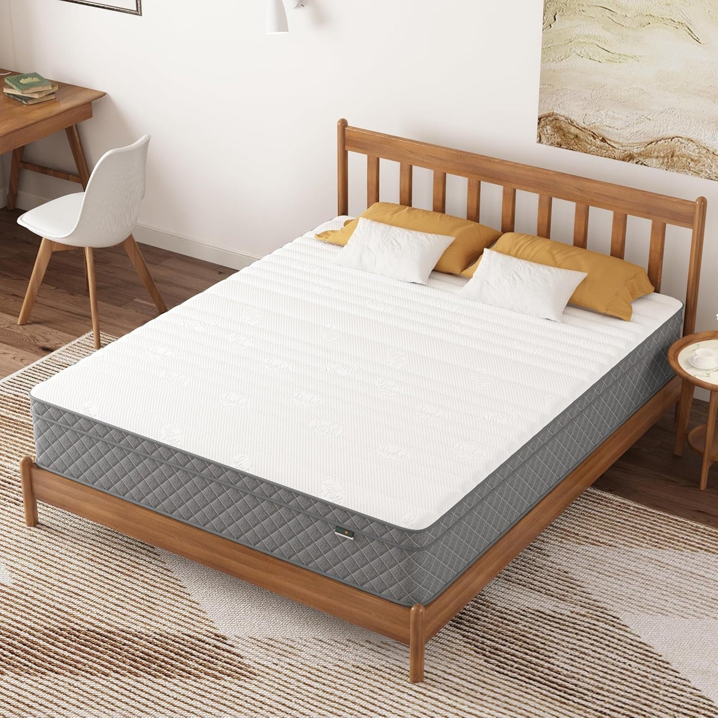 Full Mattress, 12 Inch Hybrid Double Mattress with Cooling Gel Memory Foam and Pocket Springs, Certipur-Us Certified, Medium Firm