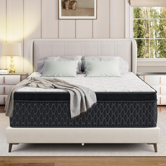 12 Inch Full Size Mattress,Memory Foam Hybird Mattress in a Box with Individually Wrapped Pocket Springs,Motion Isolation,Pressure Relief,Strong Edge Support, Medium Firm