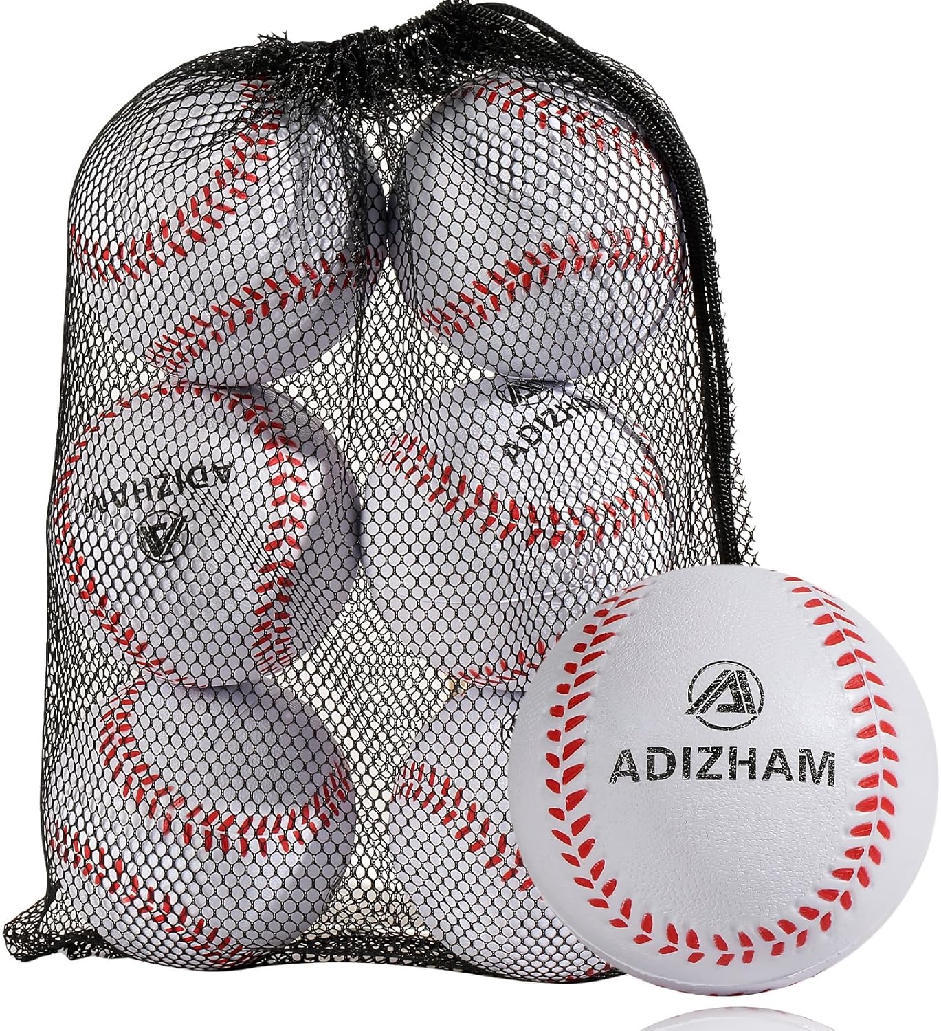 Practice Foam Baseballs - 11 inch Softballs for Youth Beginners, Perfect for Batting and Fielding Training, Pack of 6 with Mesh Bag Included