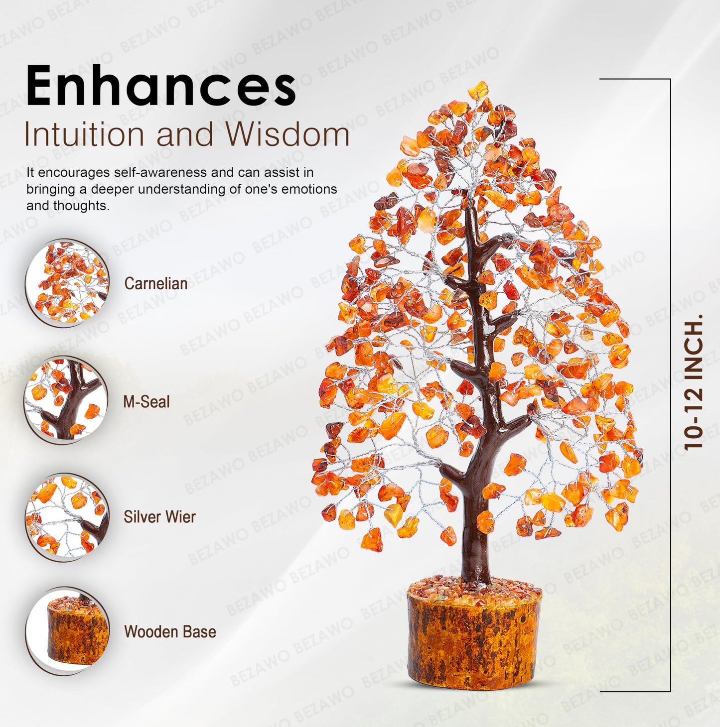 Crocon® Carnelian Crystals Tree, Birthday Gifts for Women, House Warming Gifts New Home Decor, Healing Crystals Spiritual Present, Mom Birthday Gift Her, Orange Decor, Gemstones Money Tree Positivity