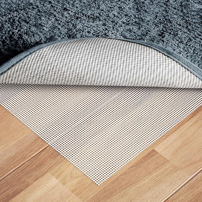Silicone Non-Slip Rug Pad, Anti Skid Thin Area Rug Pad Gripper, Under Carpet Rug Mats for Hardwood Surface Floors, Keep Rugs in Place-6x9 Ft