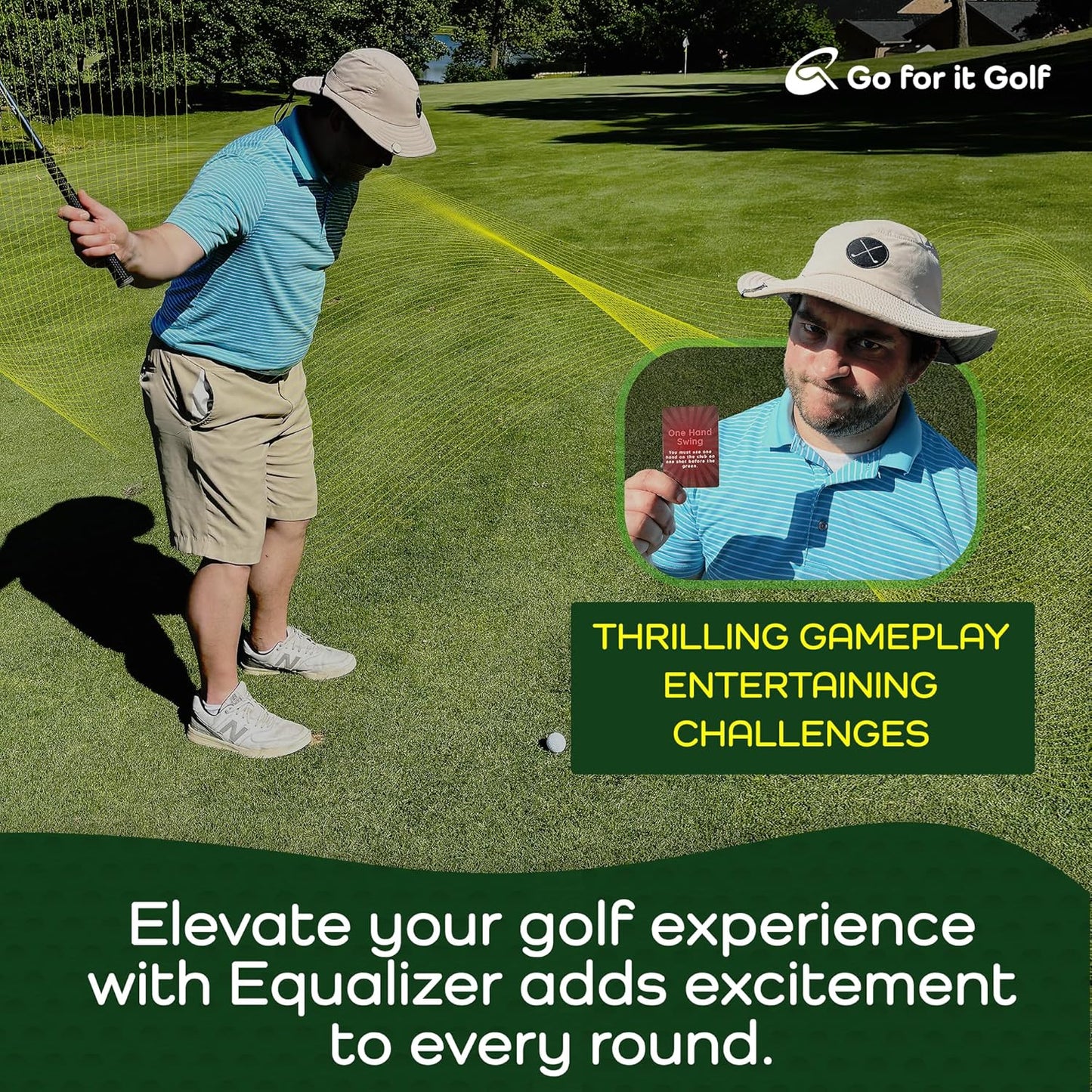 Equalizer: On-Course Golf Card Game, Interactive Fun for Every Hole, Skill-Level Equalizing Cards, Elevate Your Golf Experience, Ideal for Golfers of All Skill Levels