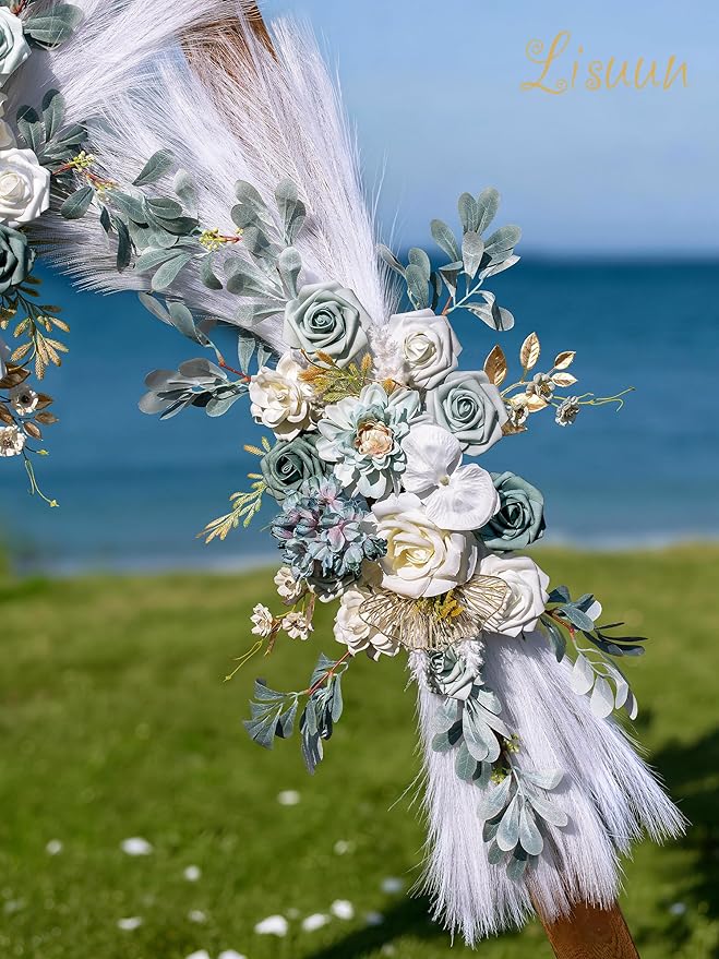 Wedding Arch Flowers, Artificial Flowers for Decoration, Large Flower Swag for Boho Styles Wedding Ceremony Floral Decor - Pack of 2