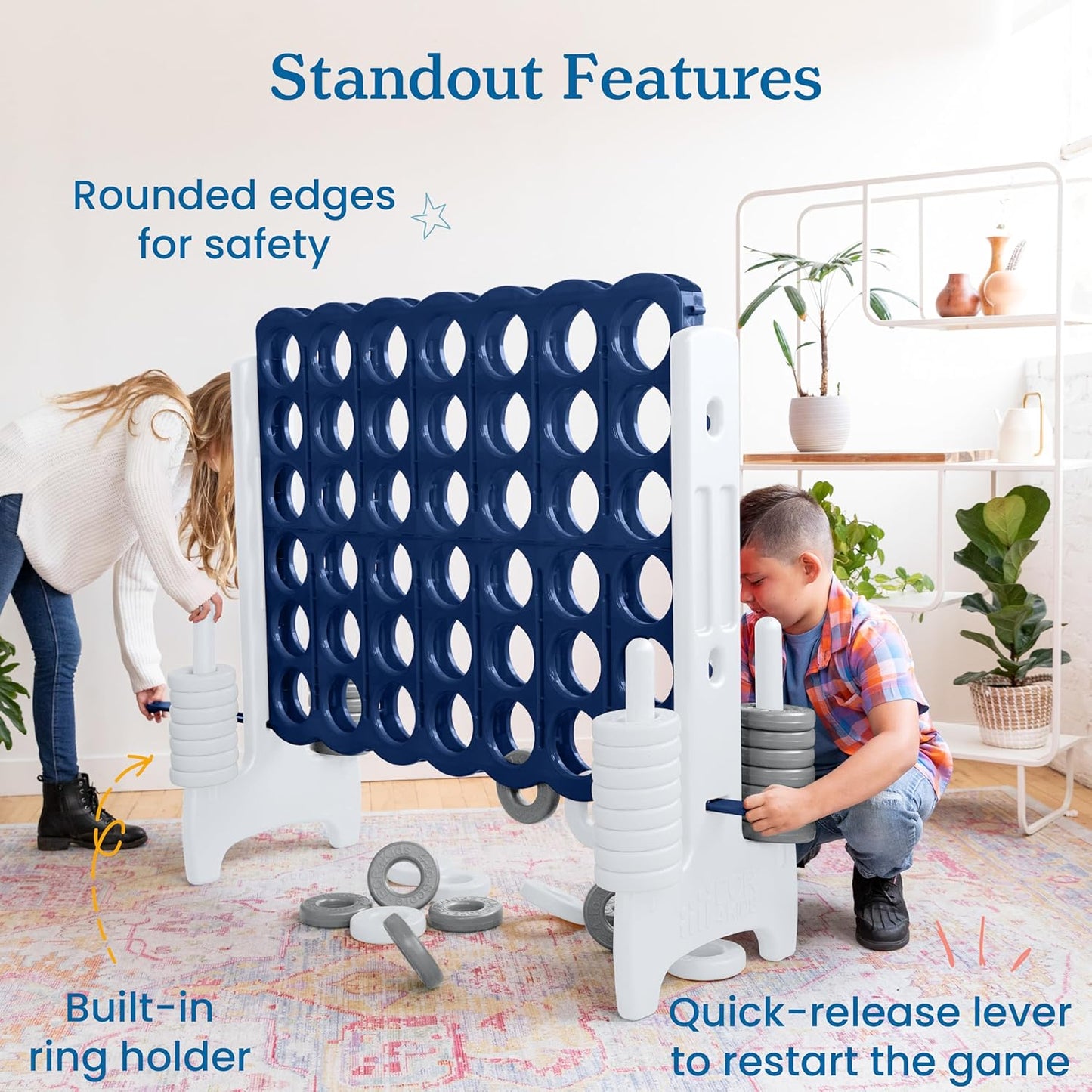ECR4Kids Jumbo 4-To-Score, Giant Game, Navy/White