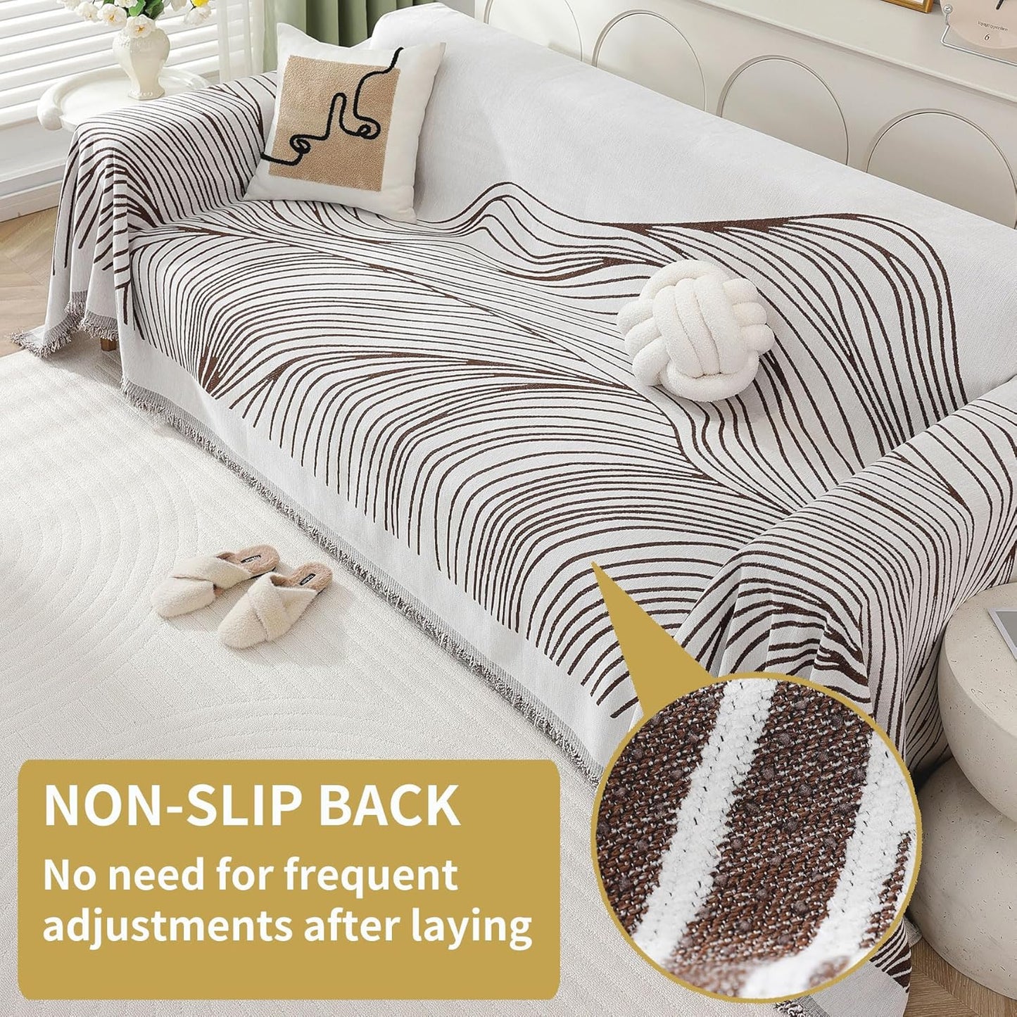 Non Slip Sofa Covers Couch Covers for 3 Cushion Couch Sofa Pet Friendly Washable Couch Covers for Sofa, Soft Thick Sectional Couch Covers L Shape Furniture Protector for Kids, Dogs 91" X134"
