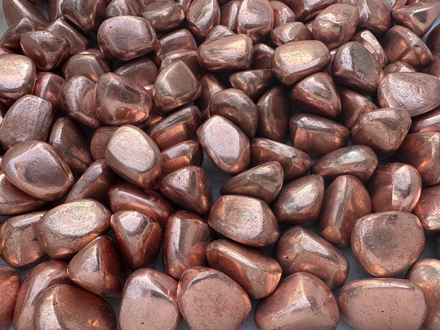 GAF TREASURES 5 Pcs Copper Tumbled Stones, Polished Natural Copper Gemstone, Copper Healing Crystals (Copper)