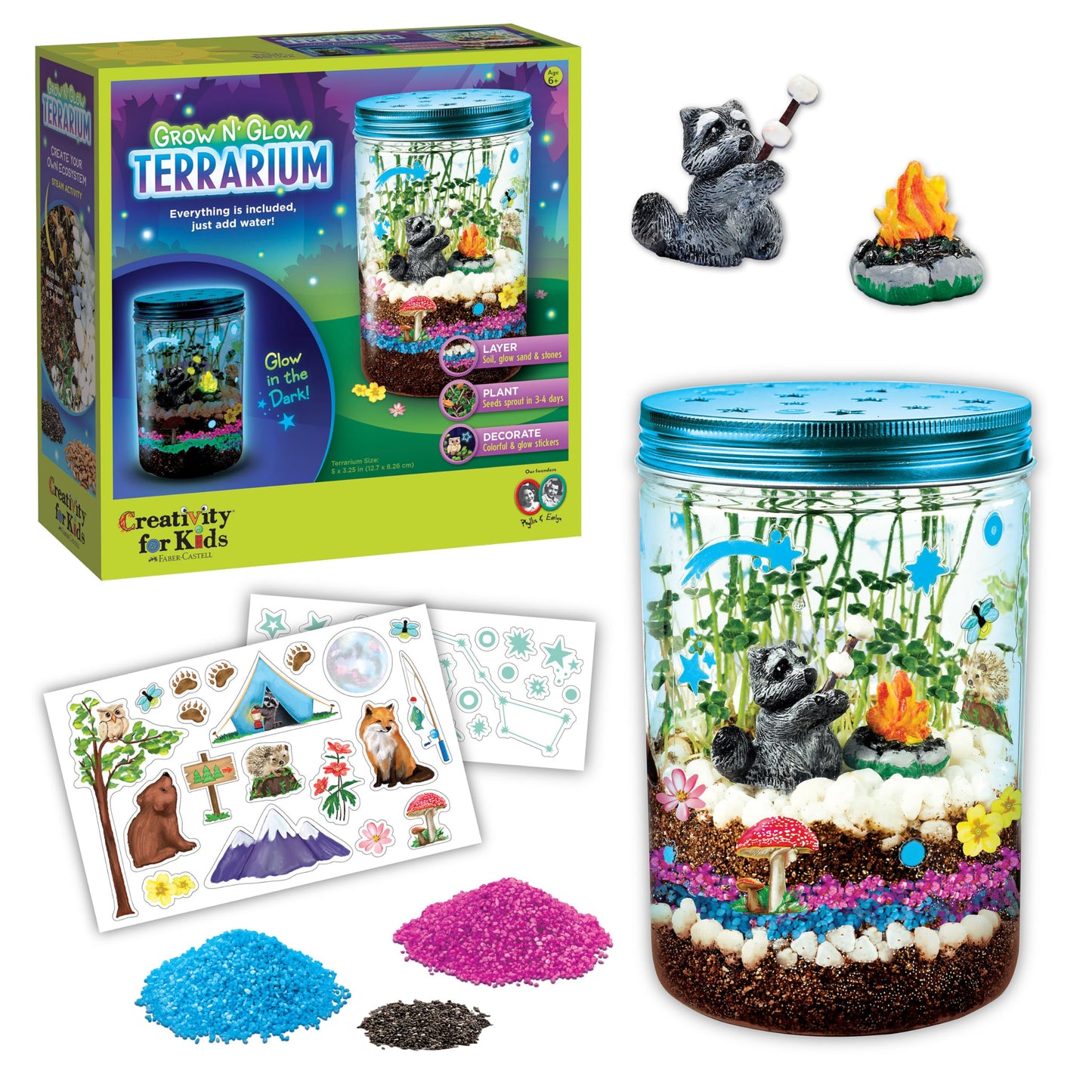Creativity for Kids Grow 'N Glow Terrarium Kit - Educational Science Kits| Spring Crafts for Kids Gifts for Boys and Girls | Craft and STEM Projects (Ages 6+)