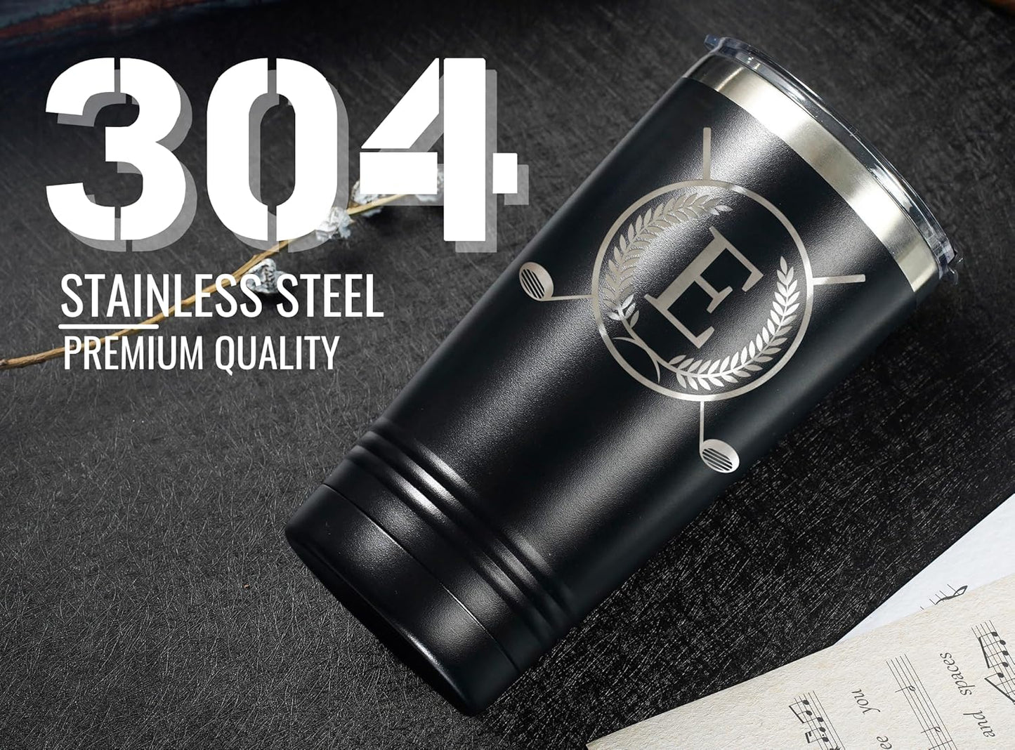 Onebttl Golf Gifts for Men with Initial for Golfer & Golf Lovers, 20oz Travel Mug, Perfect Gifts for Men, Birthday, Christmas - E