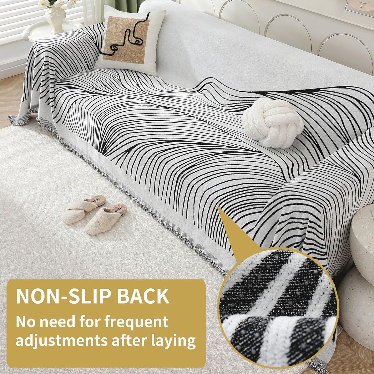 Non Slip Sofa Covers Couch Covers for 3 Cushion Couch Sofa Pet Friendly Washable Couch Covers for Sofa, Soft Thick Sectional Couch Covers L Shape Furniture Protector for Kids, Dogs 91" X134"
