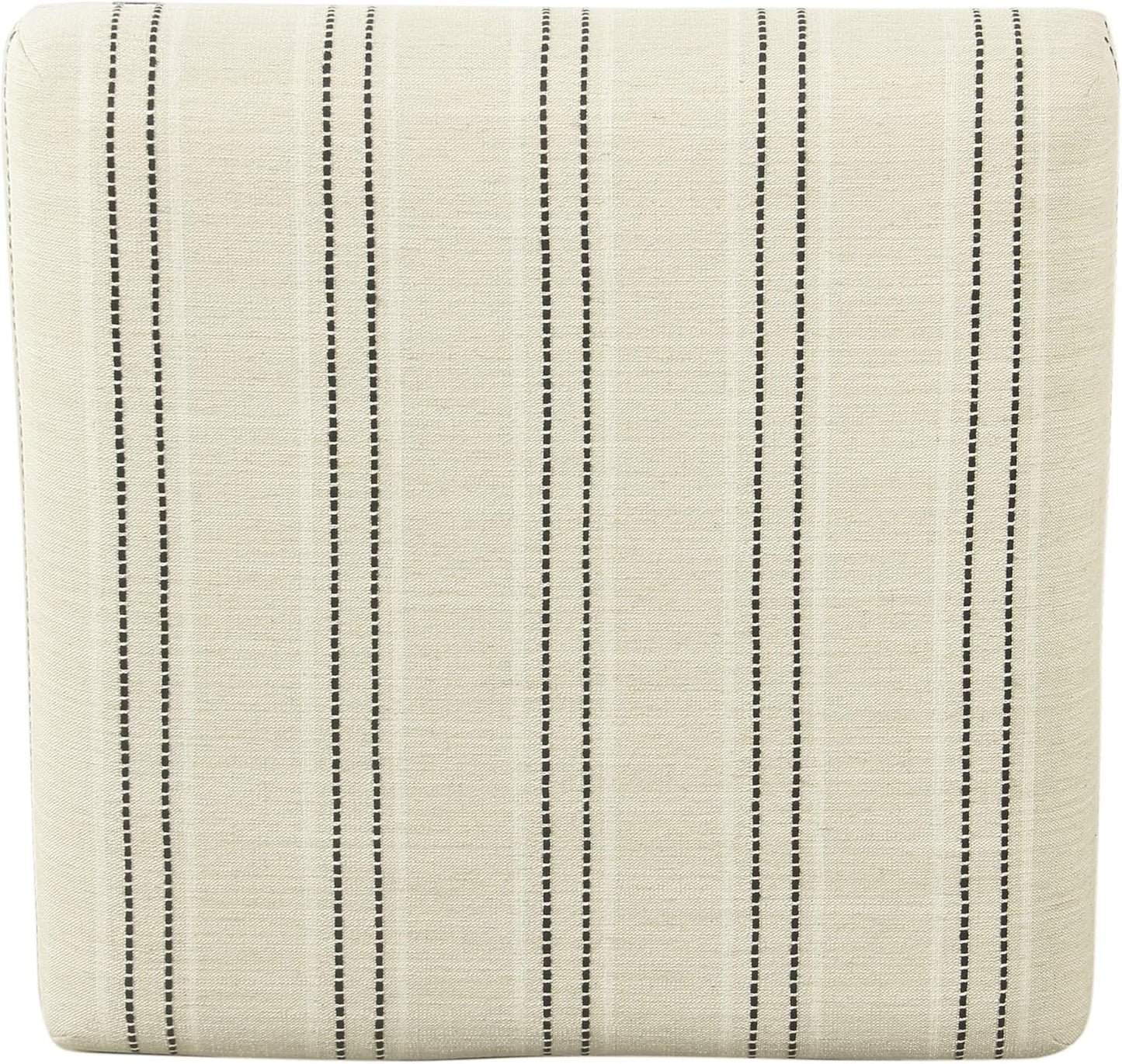 Homepop Home Decor | Modern Square Ottoman with Metal X Base | Ottoman for Living Room & Bedroom | Decorative Home Furniture (Black and White Stripe)