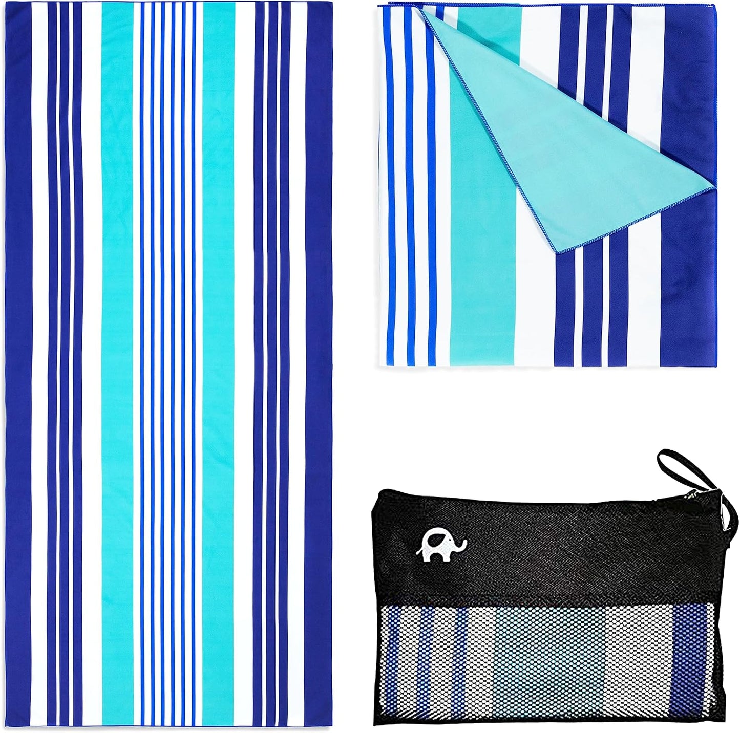 Elite Trend Quick Dry Towel Large 63x31 Inch - Microfiber Beach Towel - Perfect for Beach, Travel, Swimming, Pool, Yoga, Hiking, Camping - Lightweight, Fast Drying, Compact for Adults (Ocean)