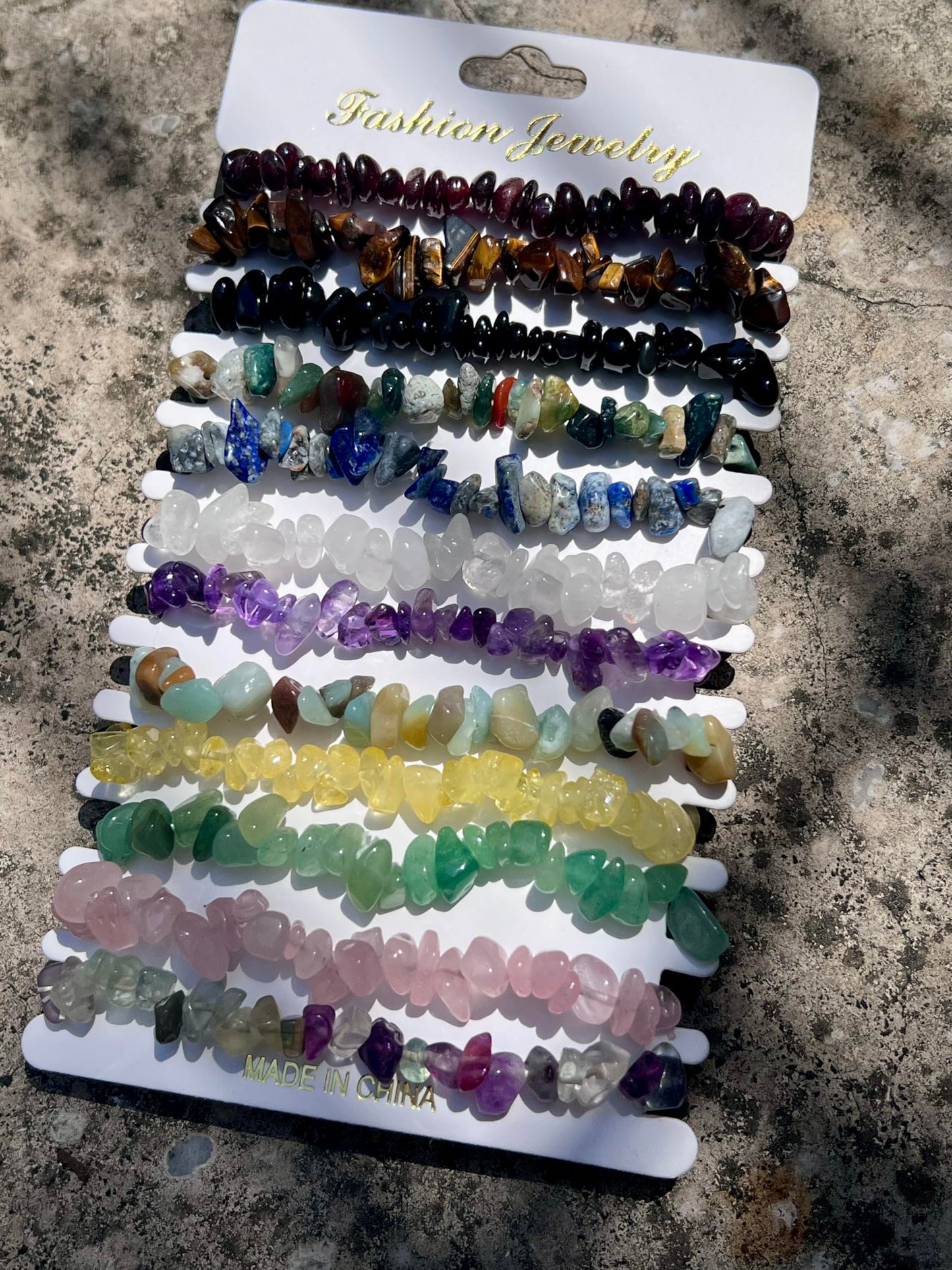 KRYOSAUR Natural Healing Crystal Bracelet Set, 12 Pack Multicolor Gemstone Energy Bracelets with Amethyst, Rose Quartz, Tiger Eye, Black Obsidian for Meditation, Protection