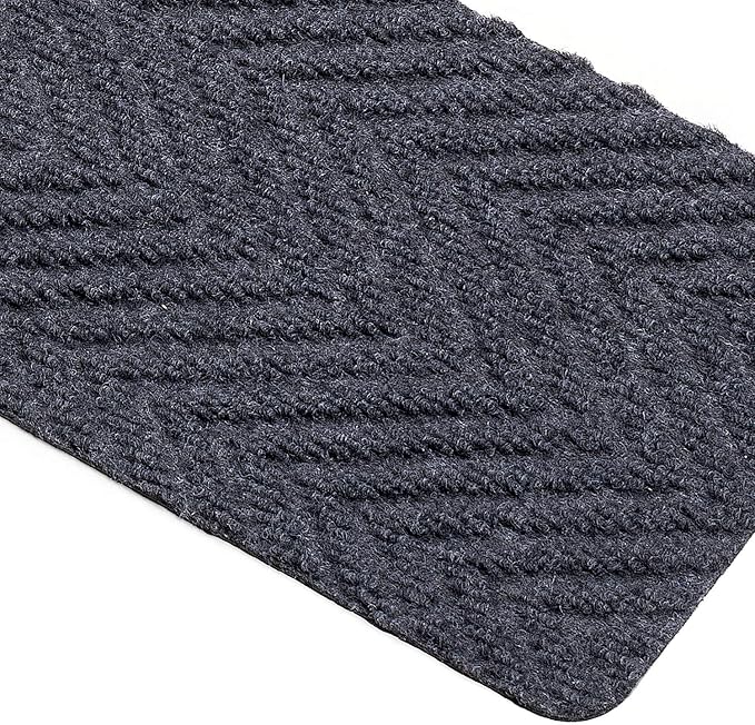 Indoor and Outdoor Carpet Stair Treads - 32" x 8" Non-Slip Stair Treads Carpet for Wooden Steps - Rubber Stair Tread Mats - Stair Rugs Anti Slip for Kids Elders and Dogs – Grey Set of 14