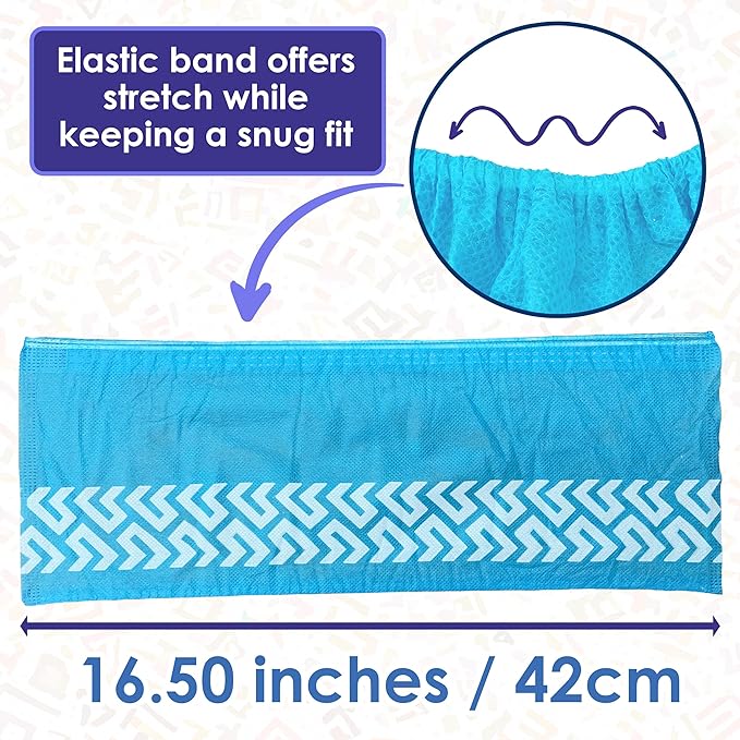 100 Pack Extra Large Disposable Blue Boot and Shoe Covers - Indoor Reusable Shoe Covers Disposable - Non Slip Booties - Fits US Men's Size 14 and Women's 16 Size