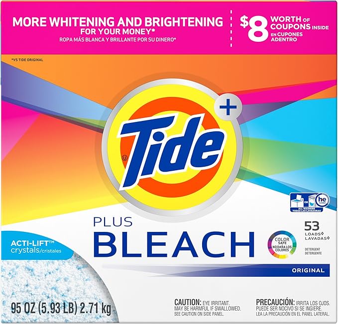 Tide Laundry Detergent with Bleach Powder, Orange, Original, 95 Ounce (Packaging May Vary)