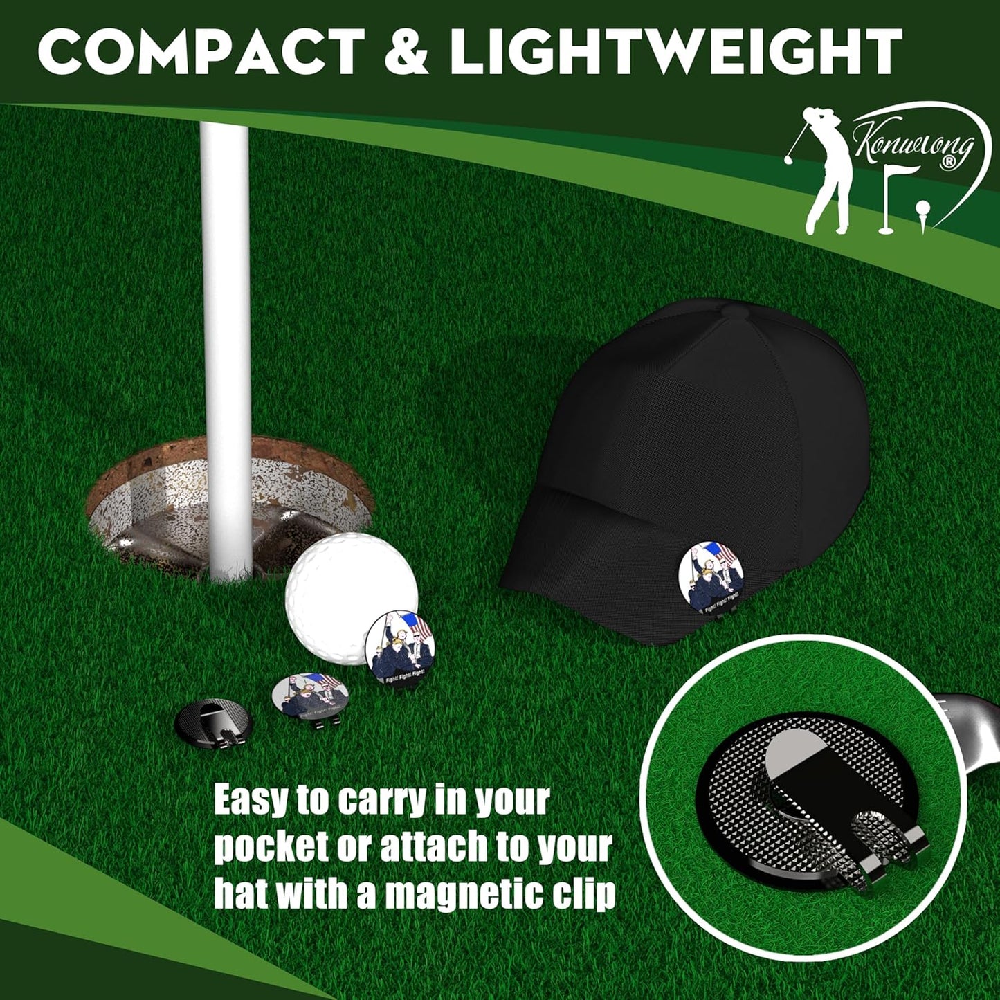 Funny Golf Ball Marker Magnetic Hat Clip for Putting Green | Cool Golf Accessories Golf Gadgets for Men and Women Unique | Personalized Golf Gag Gifts for Golfers Golf Lovers