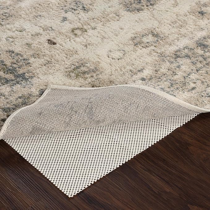Superior Rio Reversible Rug Pad, Non-Slip, Non-Skid, Thick Mesh Design, Floor Protector, Padding, Furniture Gripper Mat, Slide Stopper, Foam Grip, Polymer Coated Polyester, 8' x 11', Cream
