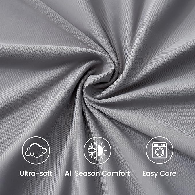 Cozy Bliss Premium Cooling Sheet Set King Size, Q-Max>0.4, 3PCS No Flat Sheet with 2 Pillowcases, Breathable Fitted Sheet for Hot Sleepers & Night Sweats, Deep Pocket Up to 18 Inches, Dark Grey