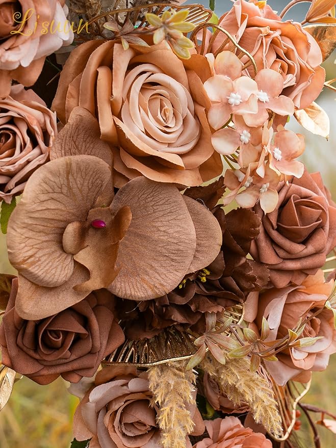 Wedding Arch Flowers, Artificial Flowers for Decoration, Large Flower Swag for Boho Styles Wedding Ceremony Floral Decor - Pack of 2