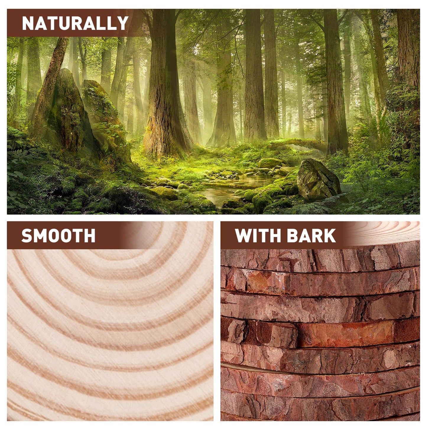 24 Pcs Unfinished Natural Wood Slices for Crafts.3.5-4 Inch Wood Rounds for Craft Supplies. Wood Circles with Tree Bark for Christmas Ornaments,DIY Gifts,Wood Coasters.Painting.