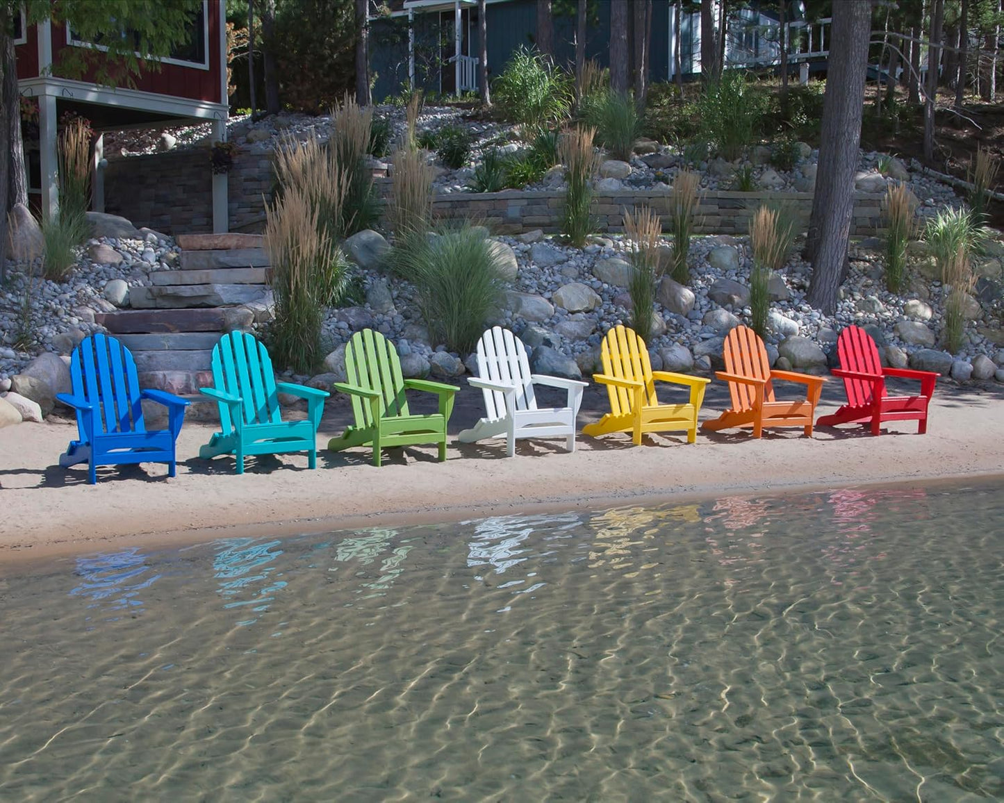POLYWOOD AD5030PB Classic Folding Adirondack Chair, 35.00" x 29" x 35.00", Pacific Blue