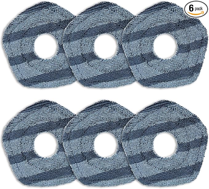 6 Pack Replacement Mop Pads Compatible With Eufy X10 Pro Omni X9 Pro Robot Vacuum Self-Empty Station, Wet Mopping Pads Accessory Cleaning Pad Parts